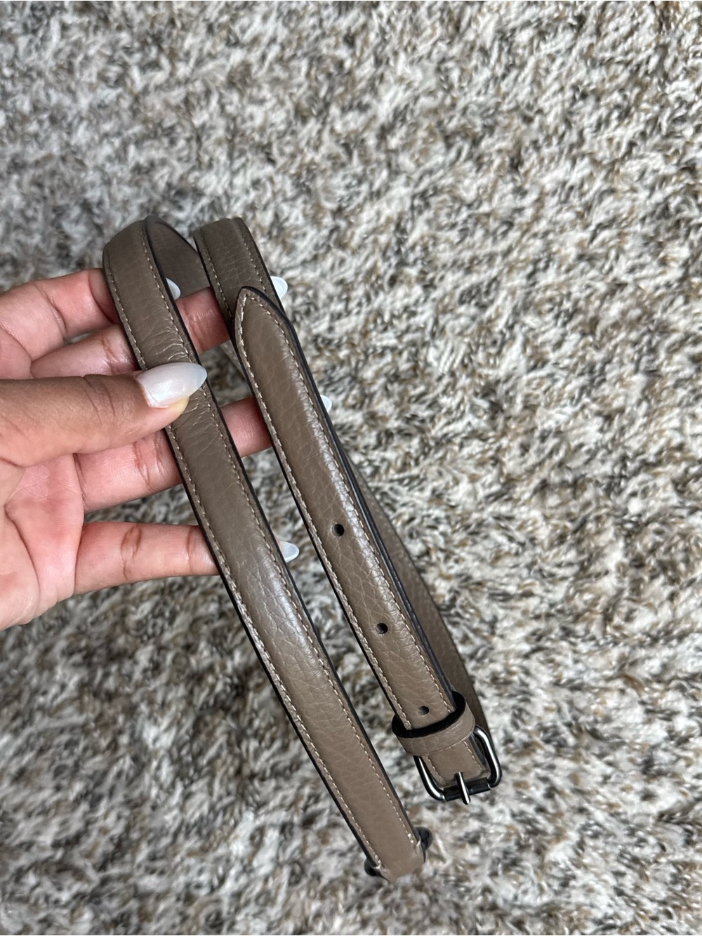 Coach Taupe Pebbled Leather Shoulder Bag - Picture 9 of 12
